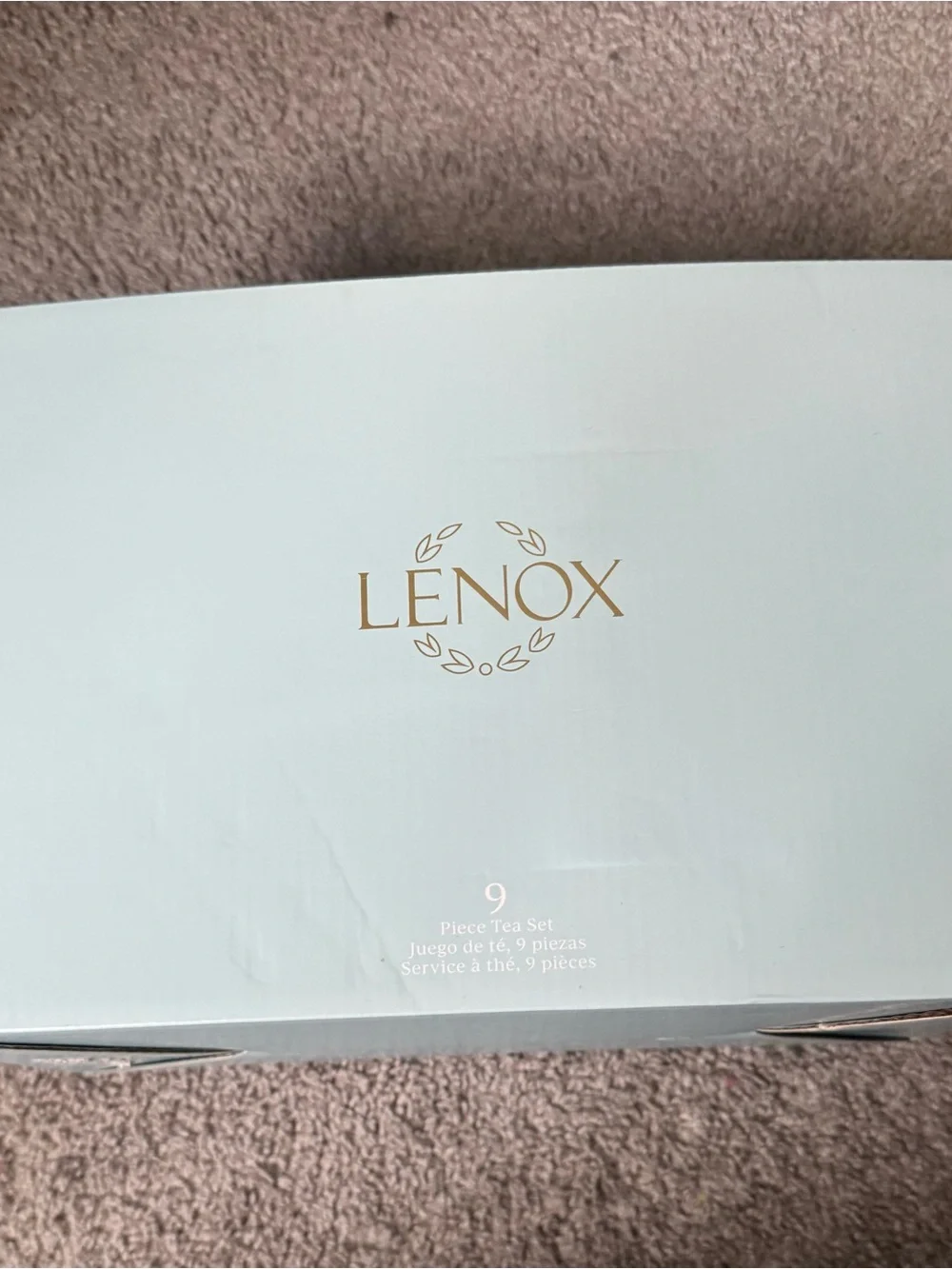Lenox Blue Bay White and Blue 9-piece  Porcelain Tea Set